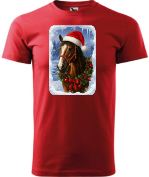 Vánoční tričko s koněm2